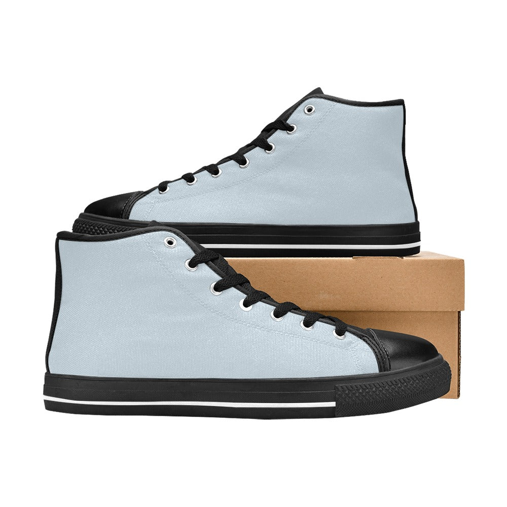 Light Blue Men's High Top Canvas Shoes
