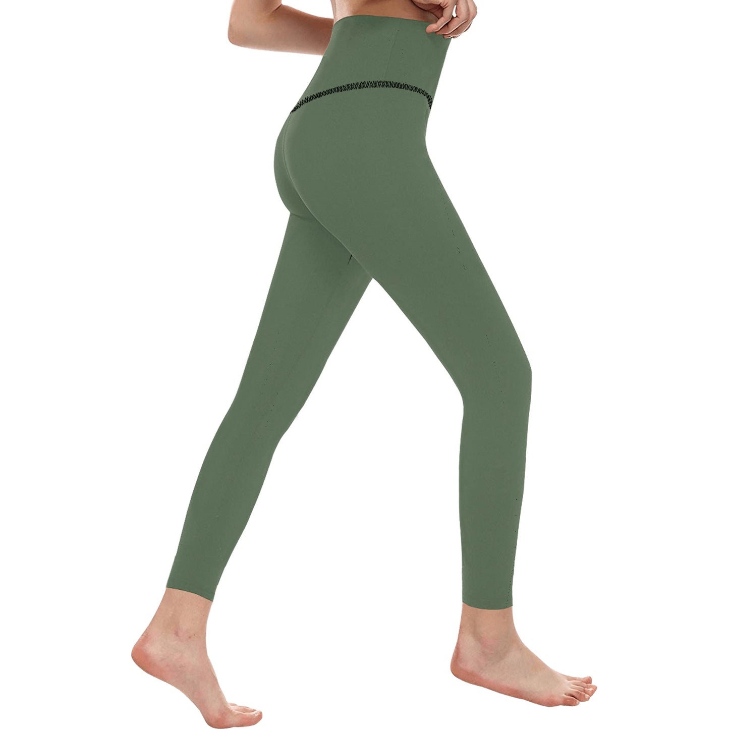 Army Green High-Waisted Leggings