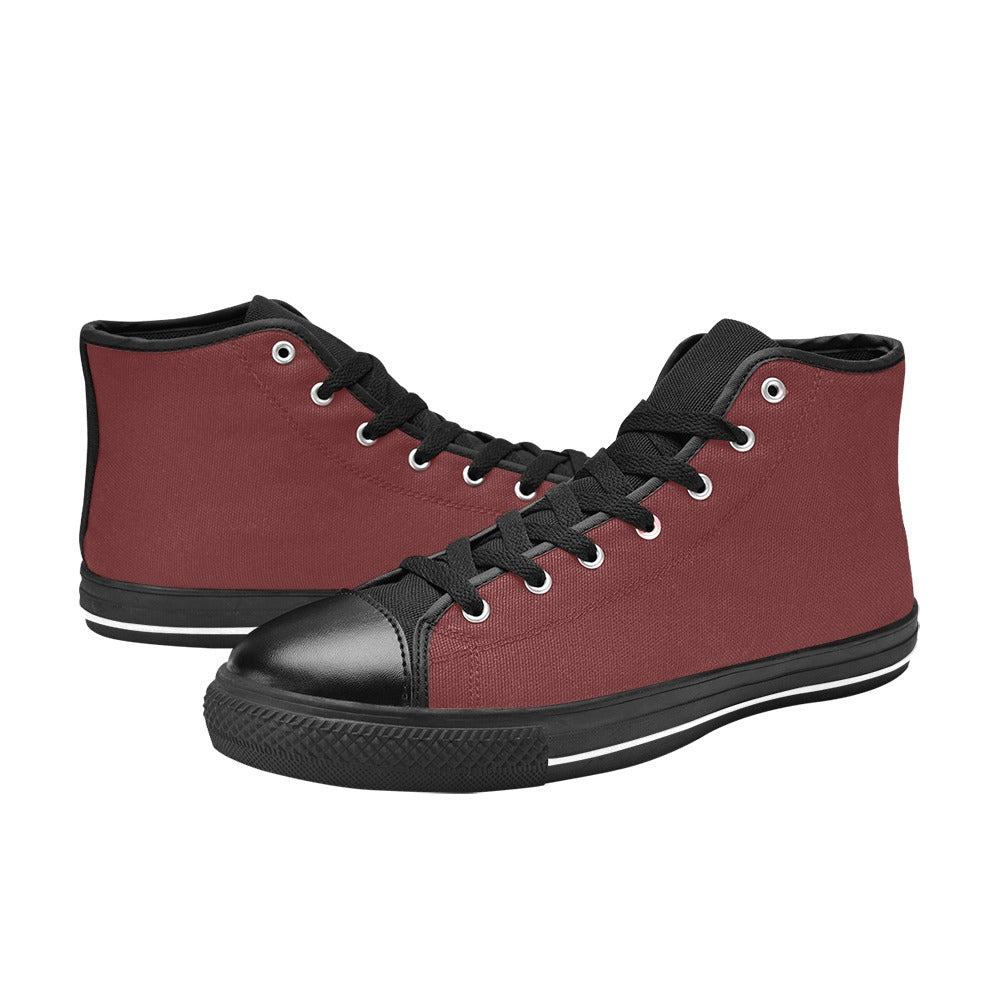 Burgundy Men's High Top Shoes