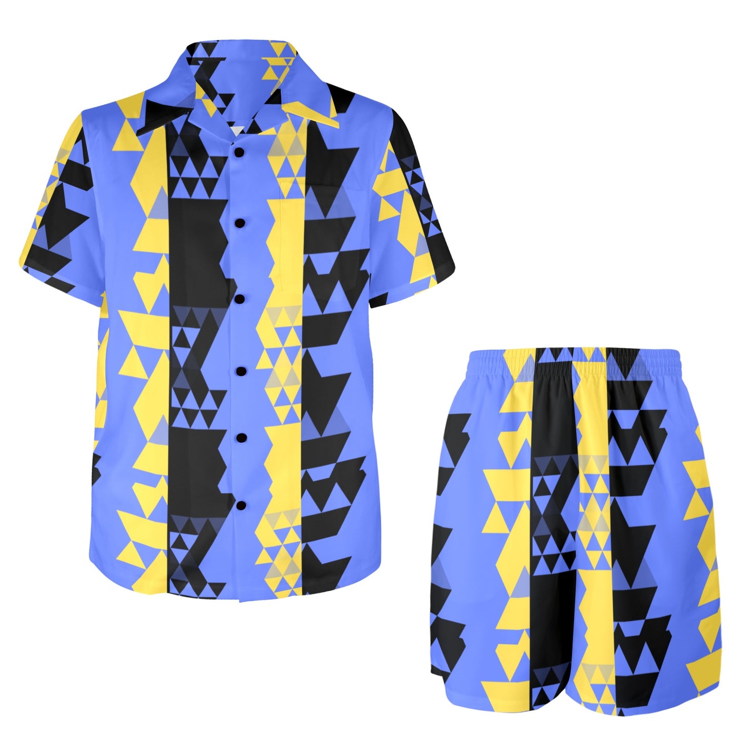 Blue Yellow Men's Outfit