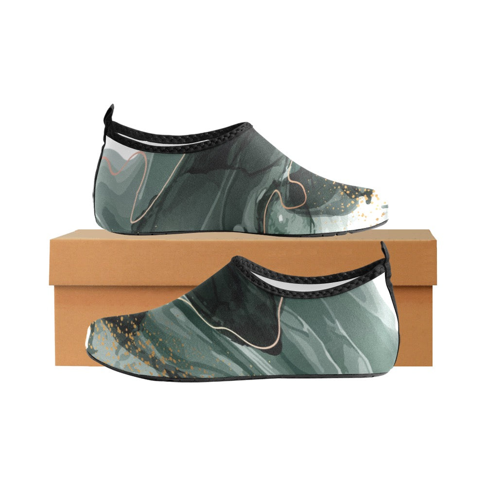 Green Marble Kids' Slip-On Water Shoes