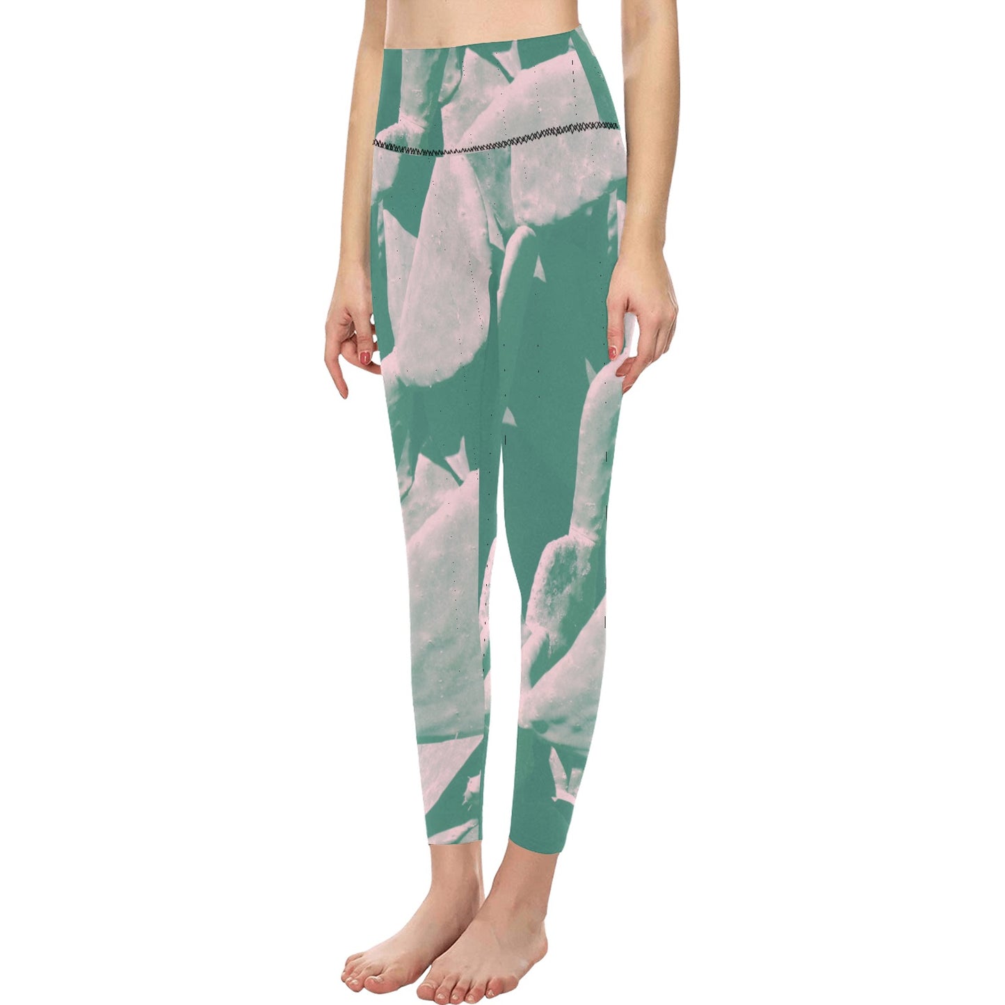 Green Paste High-Waisted Leggings