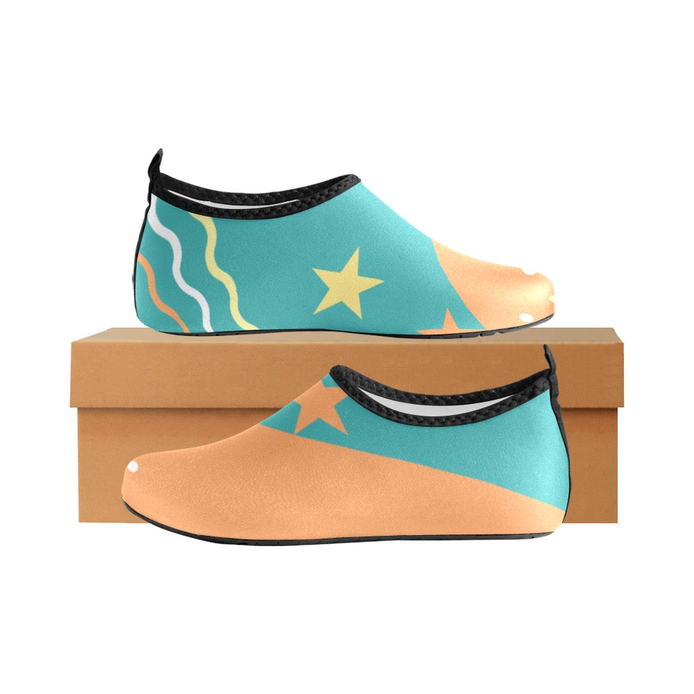 Teal Stars Kids' Slip-On Water Shoes