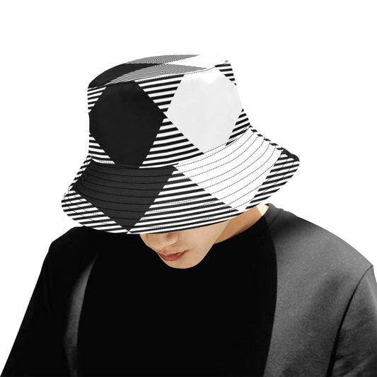 Black and White Unisex Summer Bucket Hat