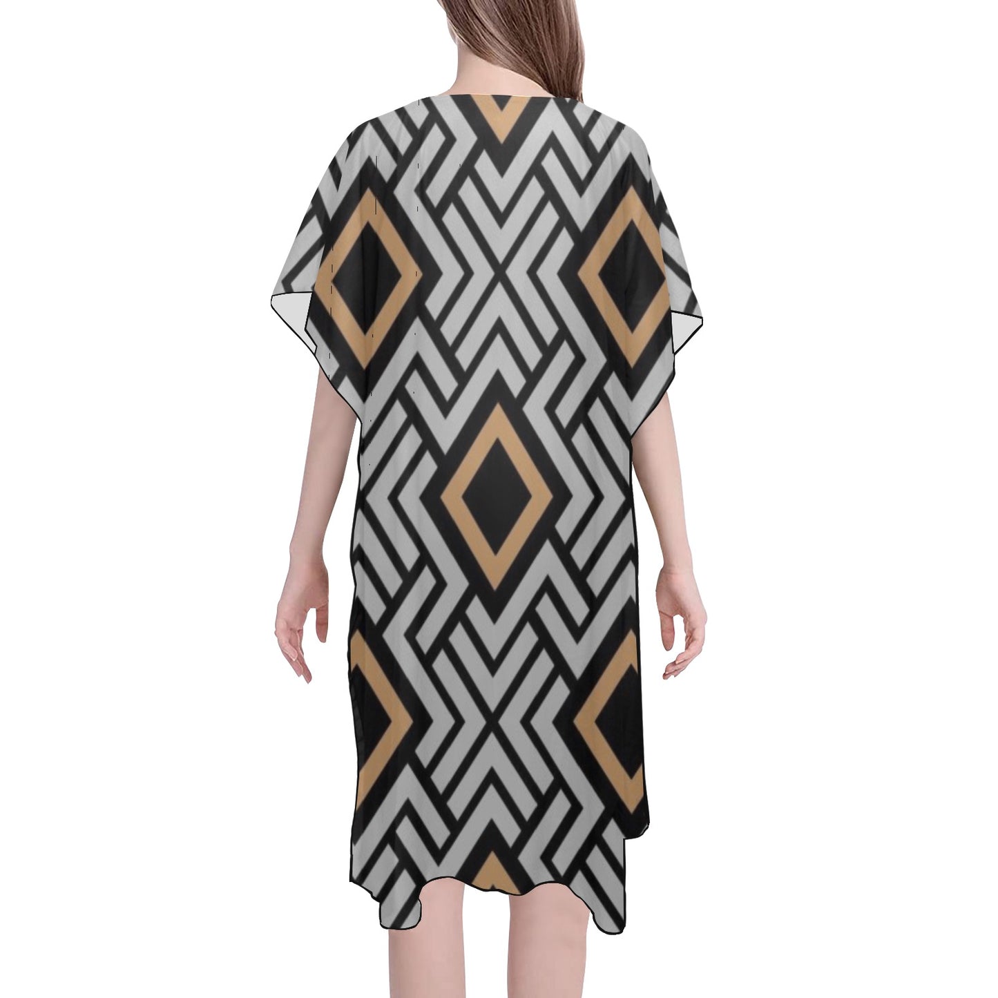 Gold and Black Lines Chiffon Cover Ups