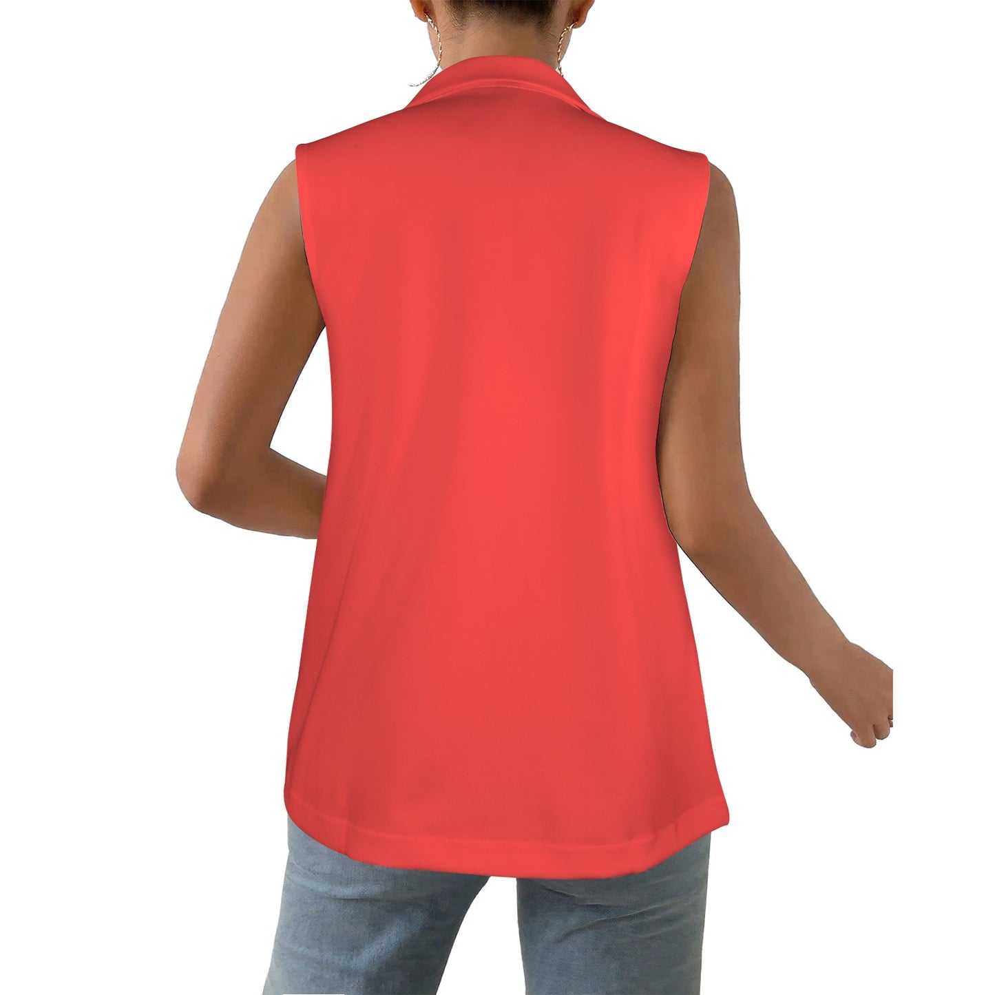 Red Women's Sleeveless Blazer