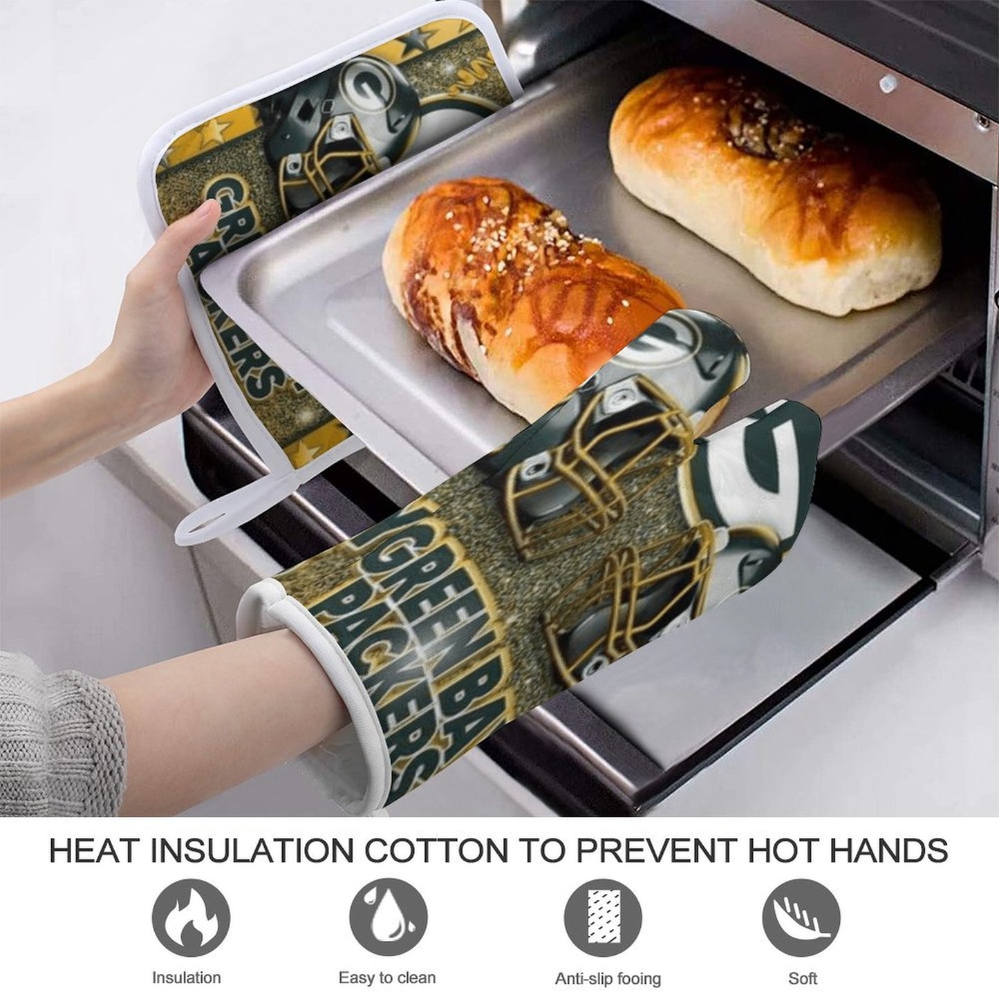 Insulation gloves  Heat Resistant Oven Mitt With Pot Holder