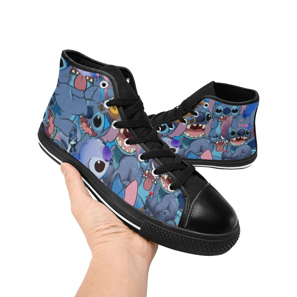 Stitch Collage Kids' High Top Shoes