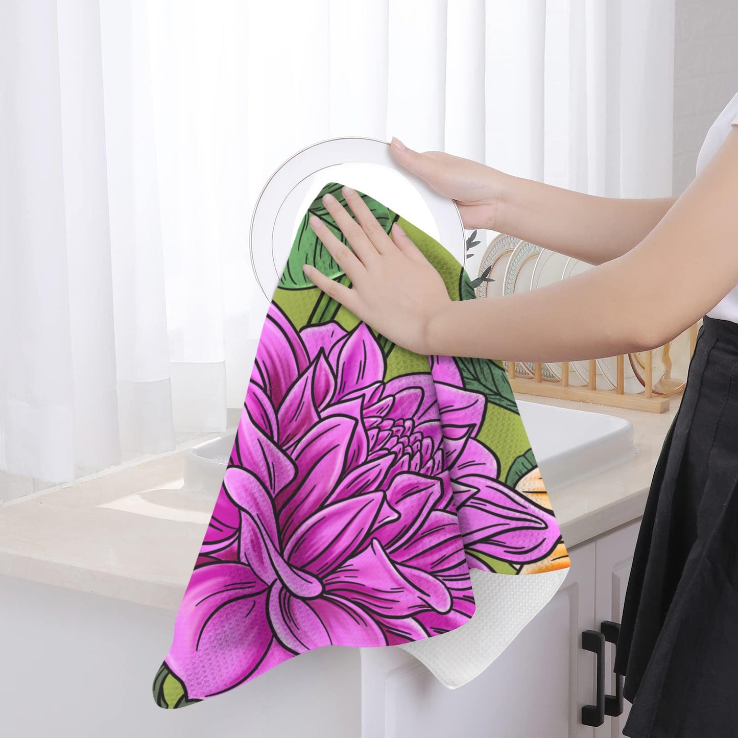 Garden Party Kitchen Towel 40x60cm (One Side&2-Pack)