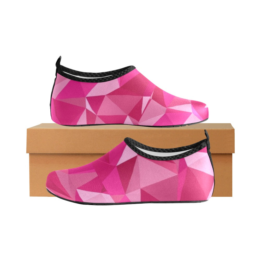 Pink Geometrics Kids' Slip-On Water Shoes