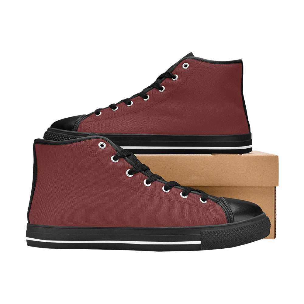 Burgundy Men's High Top Shoes