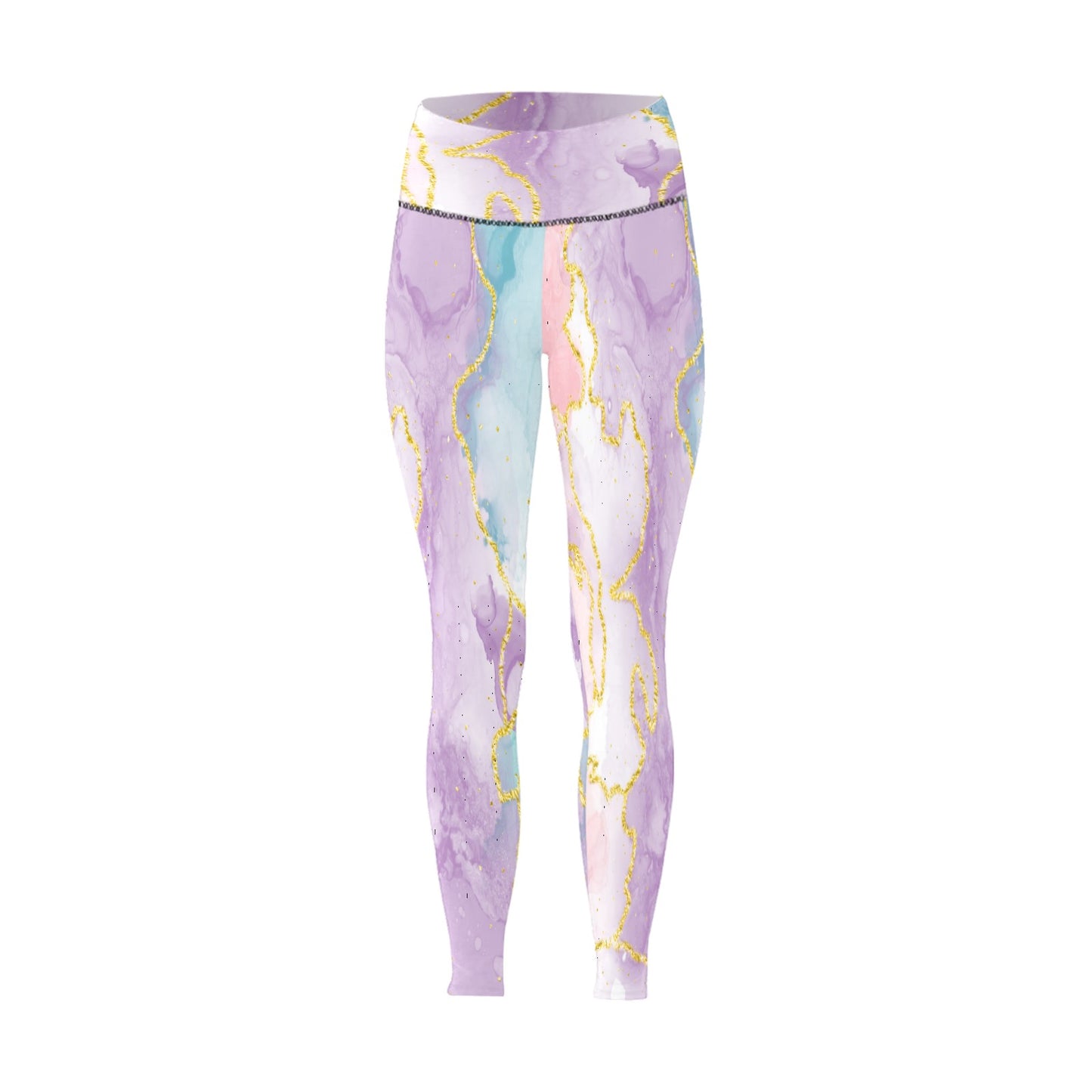 Pastel Marble High-Waisted Leggings