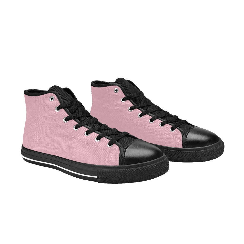 Light Pink Men's High Top Canvas Shoes