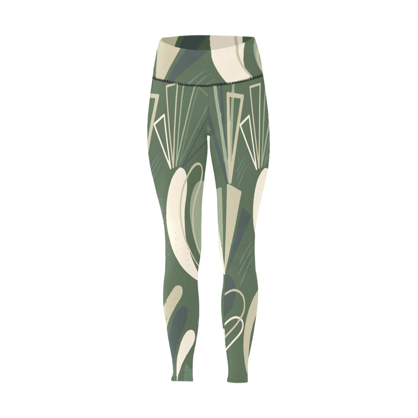 Green Angles High-Waisted Leggings