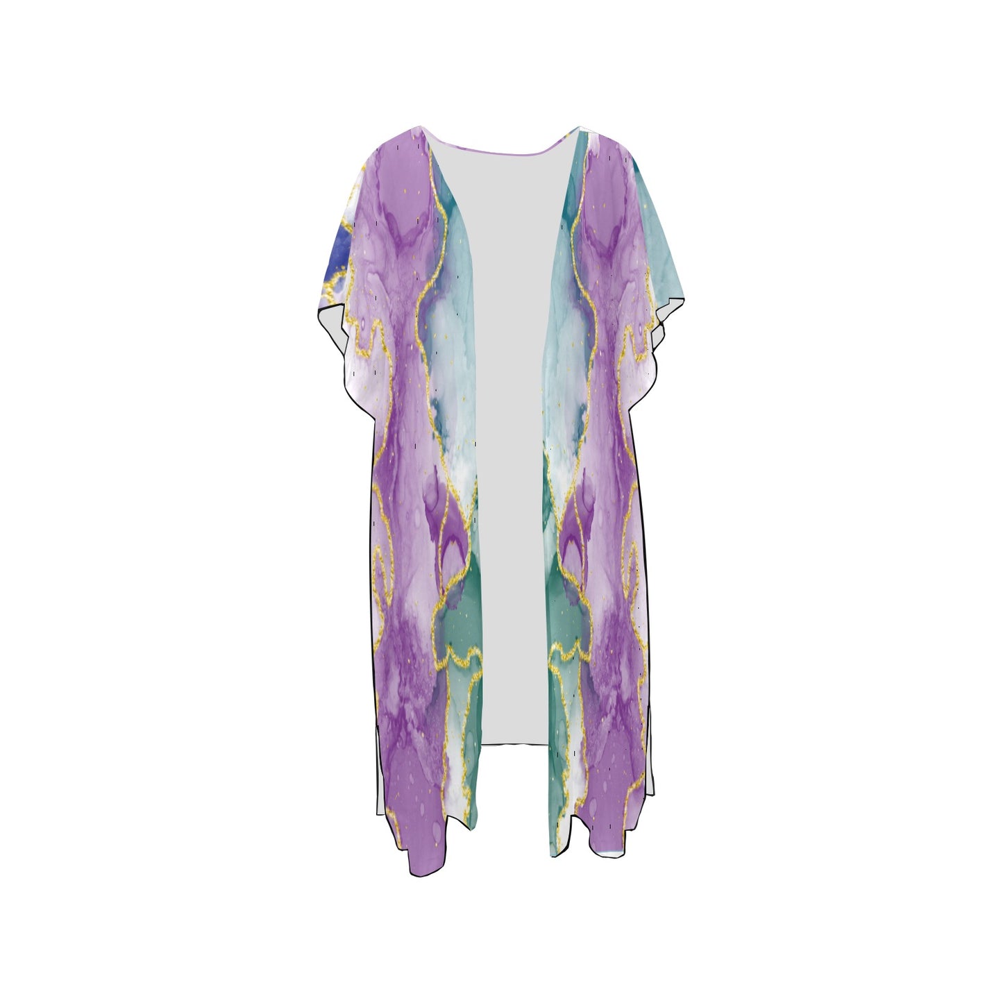 Purple, Green Marble Chiffon Cover Ups