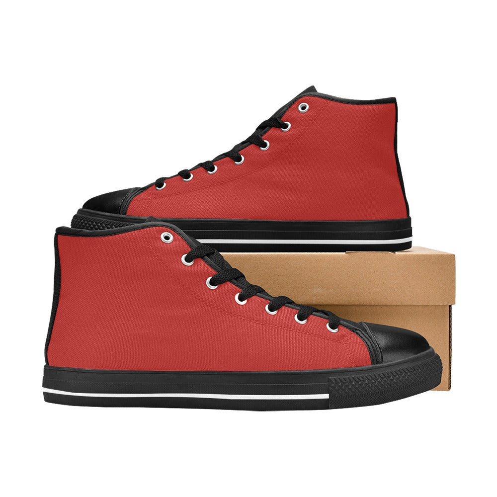 Red Men's High Top Canvas Shoes