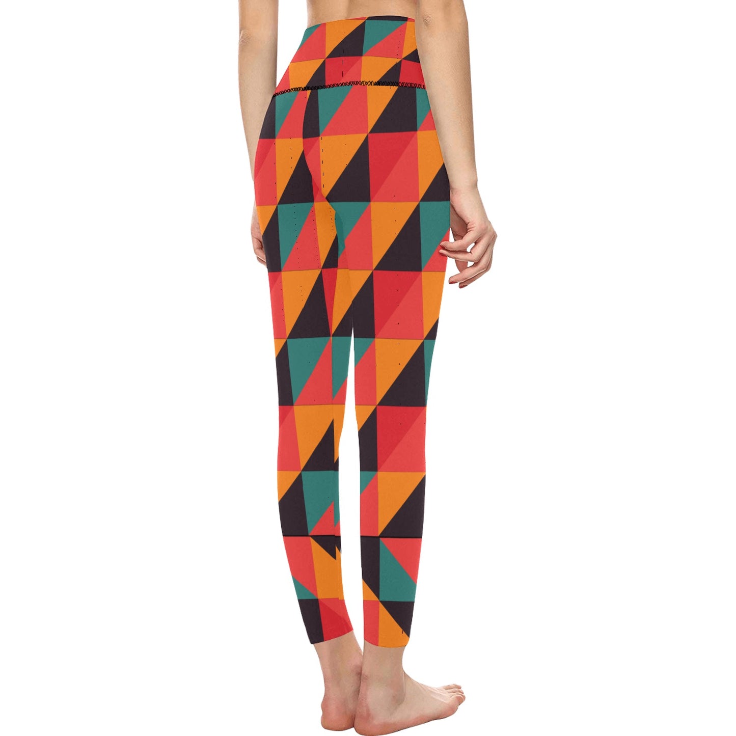 Fall Squared Angles High-Waisted Leggings