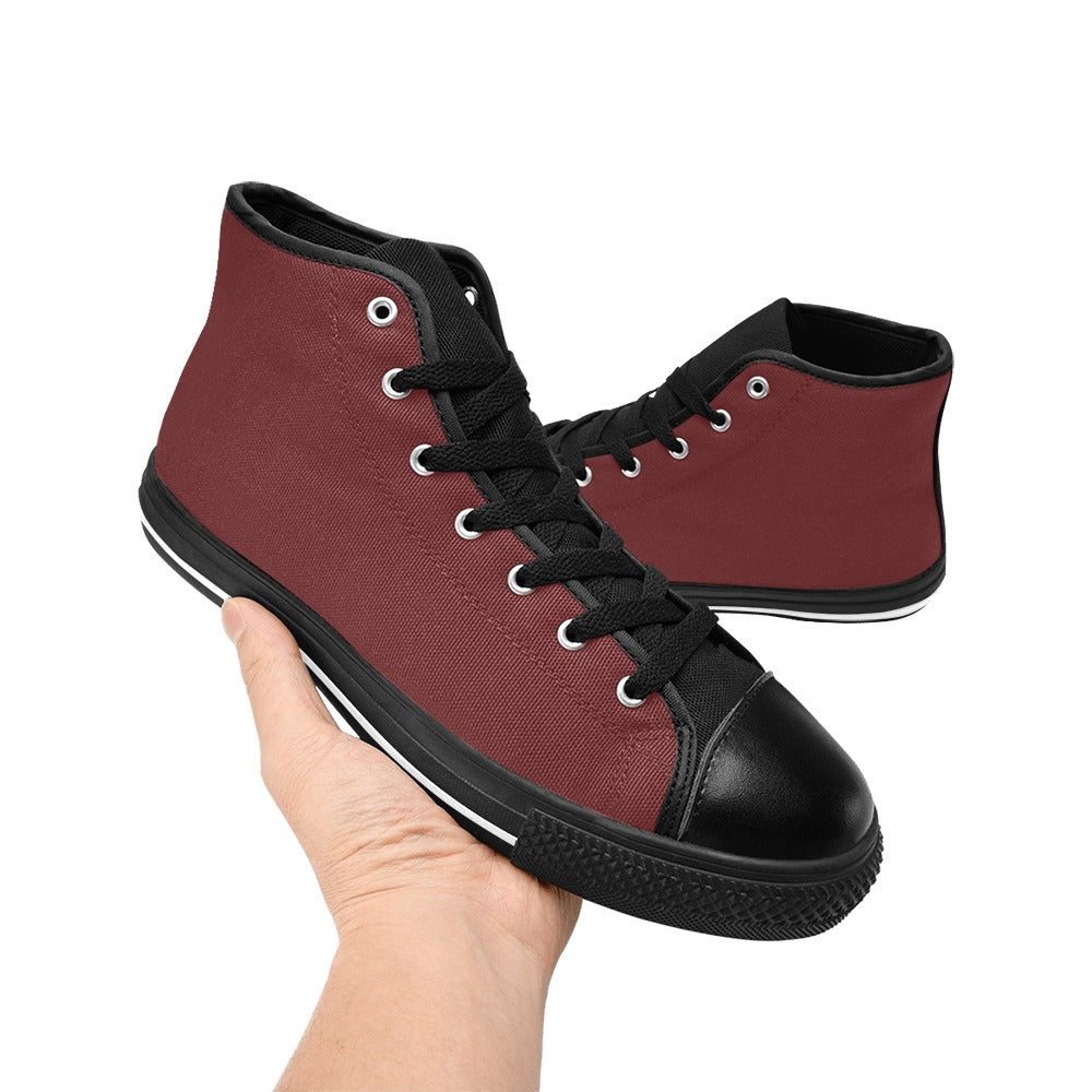 Burgundy Men's High Top Shoes
