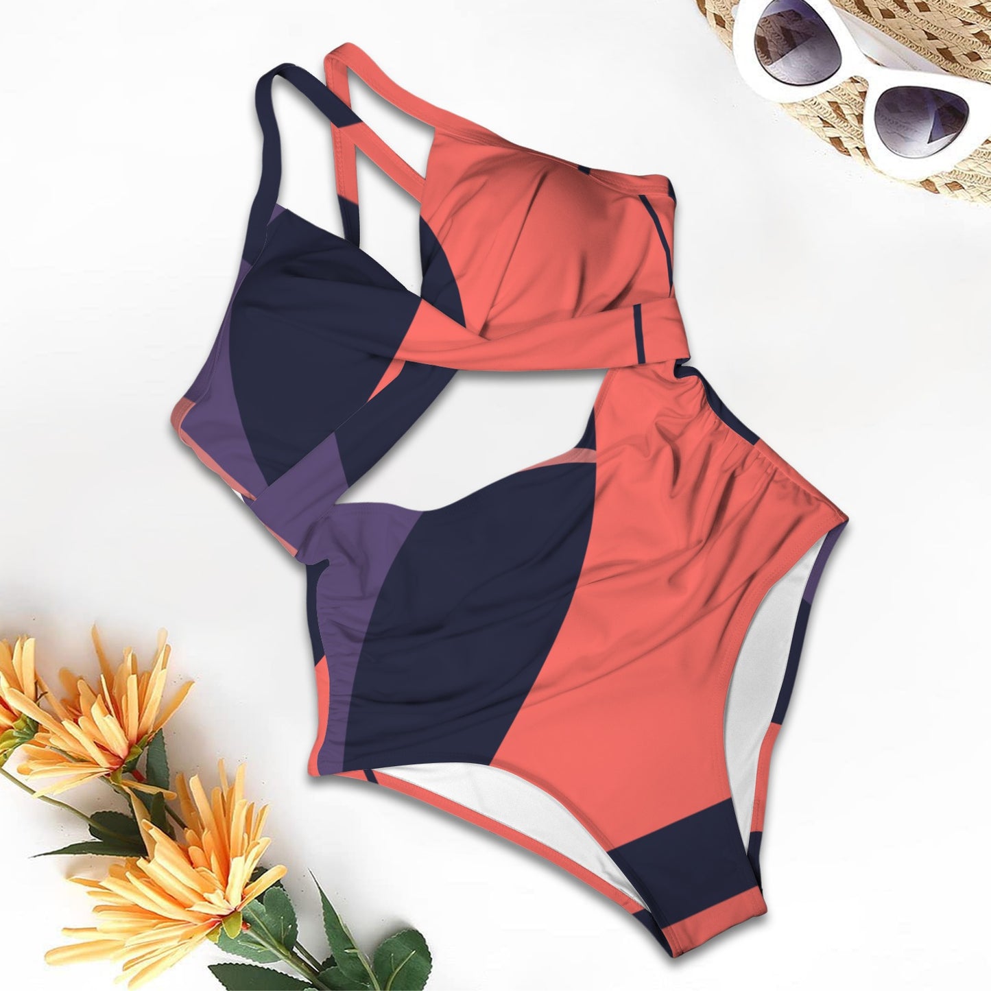 Orange You Women's Twist Front Tie Back Swimsuit