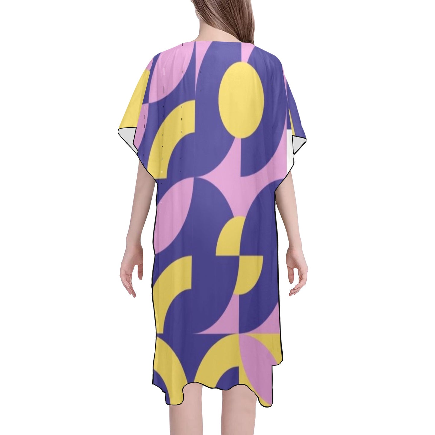 Purple-ish Geometric Chiffon Cover Ups