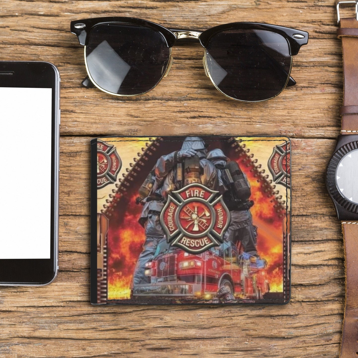 Fire Rescue Unisex Bifold Wallet with Multi Slots