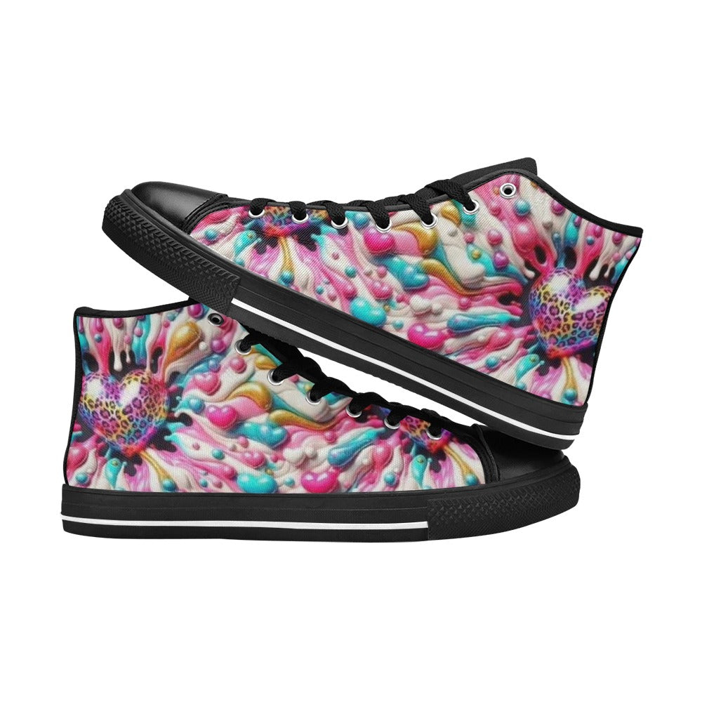 Candy Coated Hearts Kids' High Top Shoes