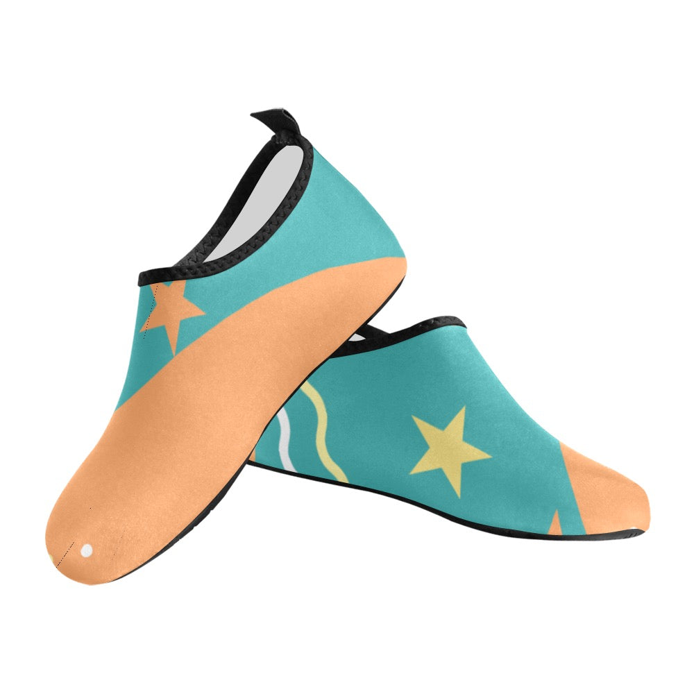 Teal Stars Kids' Slip-On Water Shoes