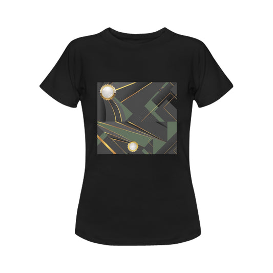 Army Green Abstract Women's T-Shirt