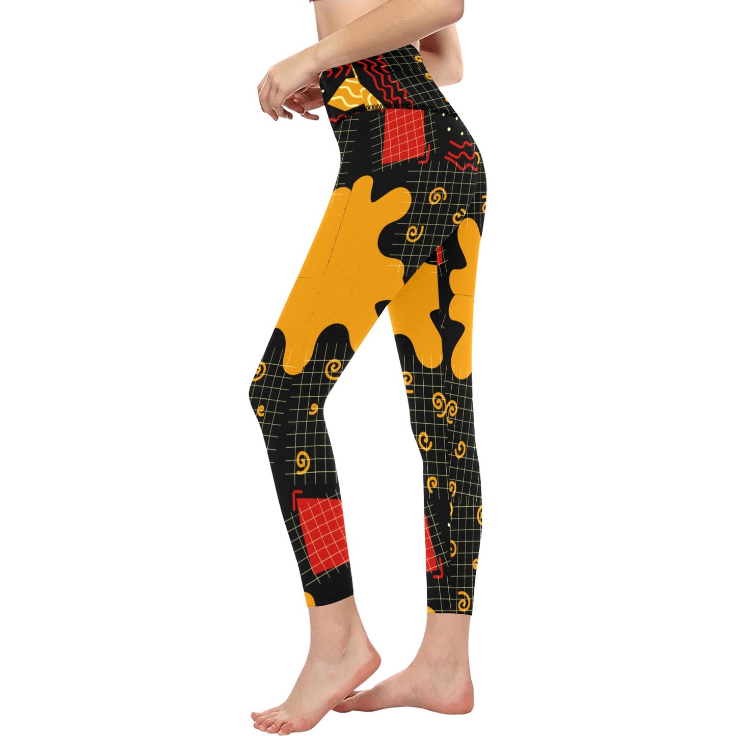 Fall Geometrics High-Waisted Leggings