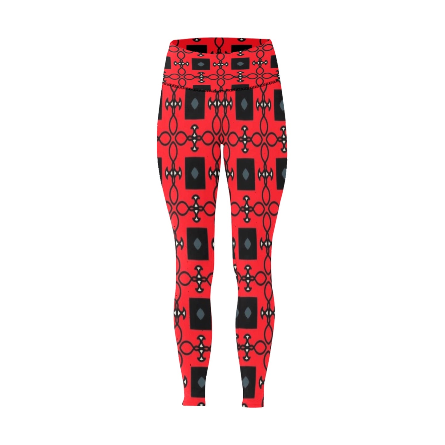 Black and Red Fashions High-Waisted Leggings