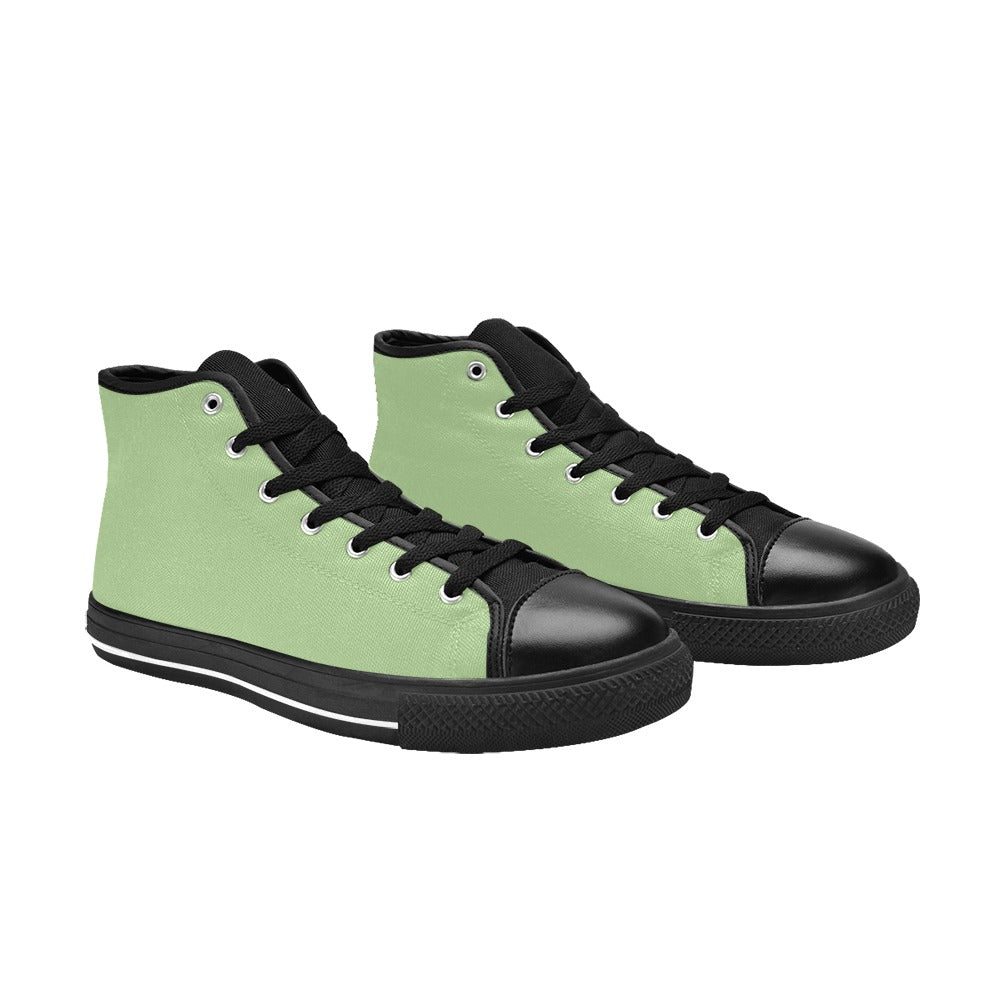 Mint Green Men's High Top Canvas Shoes
