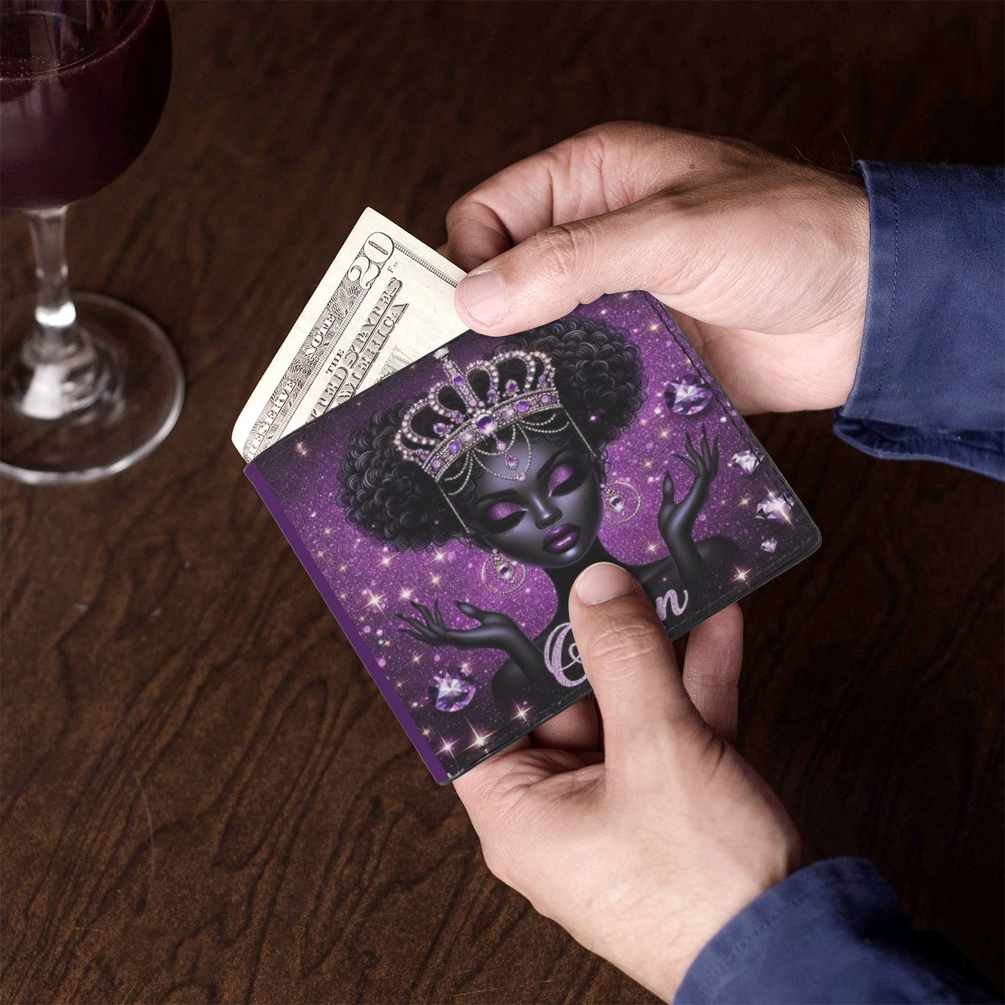 Purple Queen Diva Bifold Wallet with Multi Slots