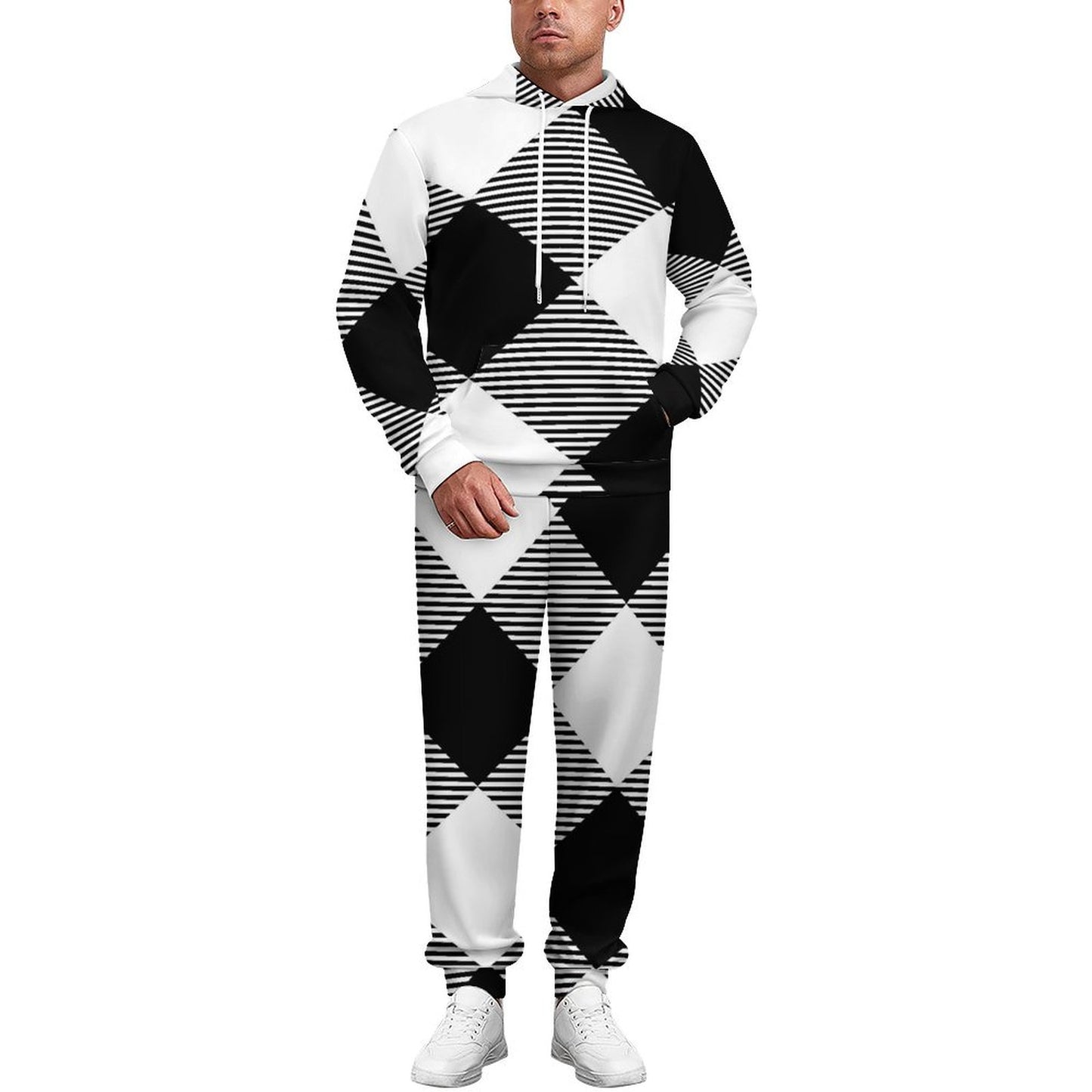 Black and White Adult Hoodie Set