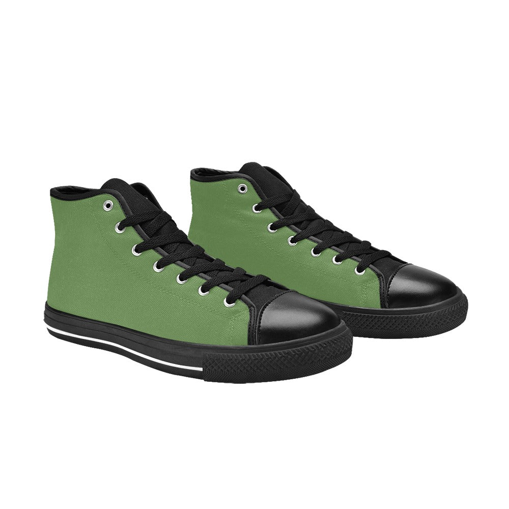 Green Men's High Top Canvas Shoes