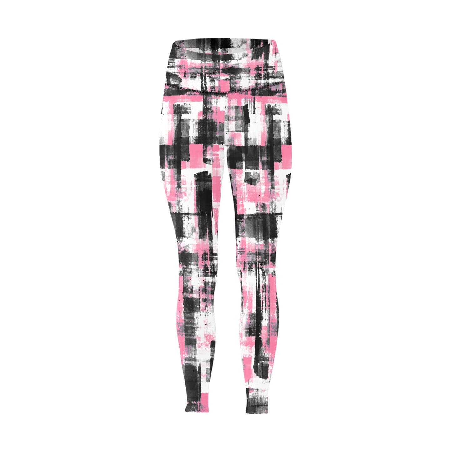 Pink, Black & White High-Waisted Leggings