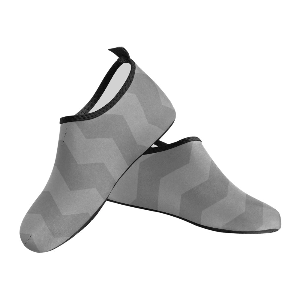 Gray Zig Zag Kids' Slip-On Water Shoes