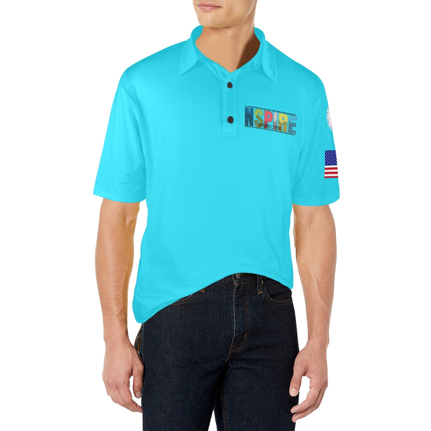 Turquoise Men's Polo Shirt