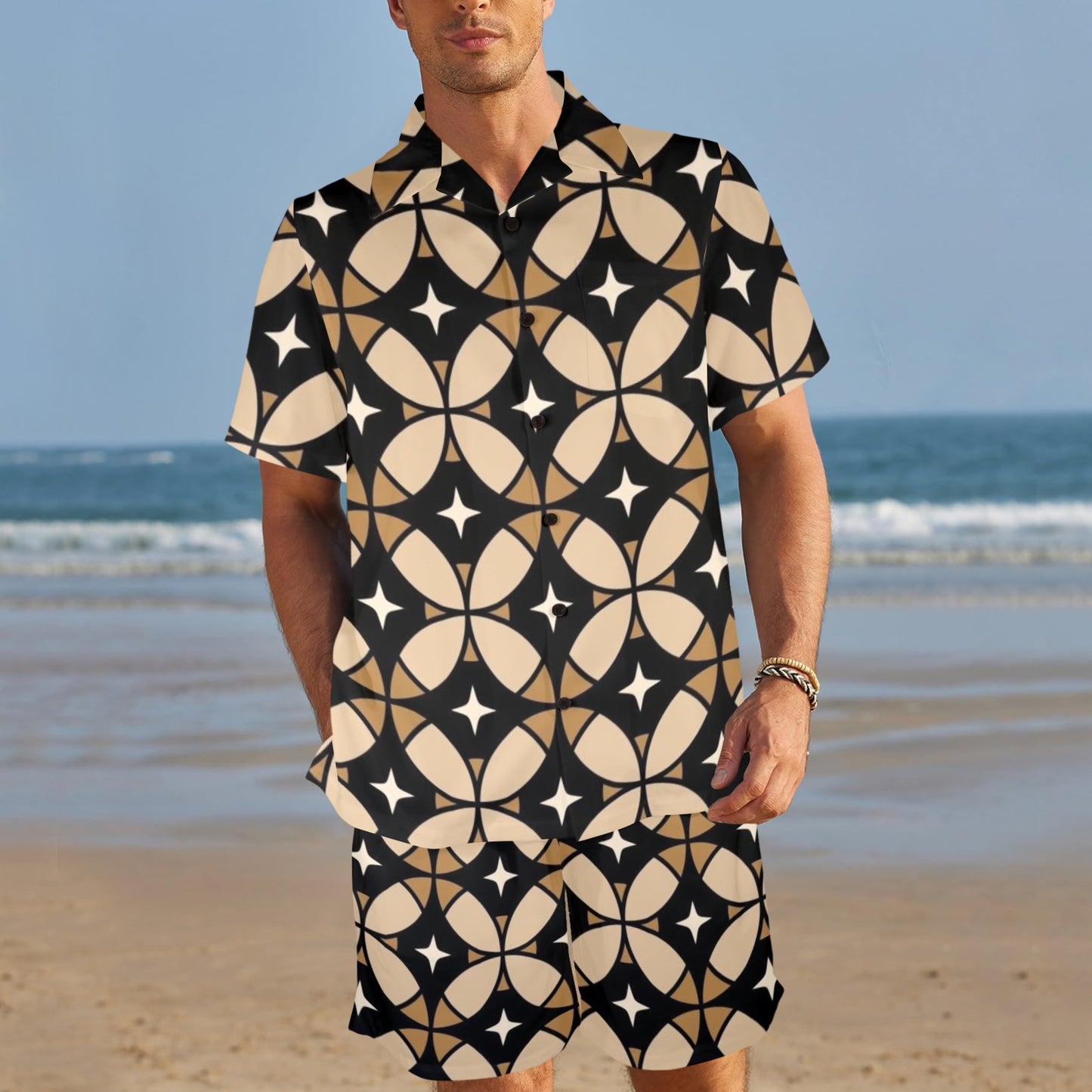 Black and Brown Geometrics Men's Outfit