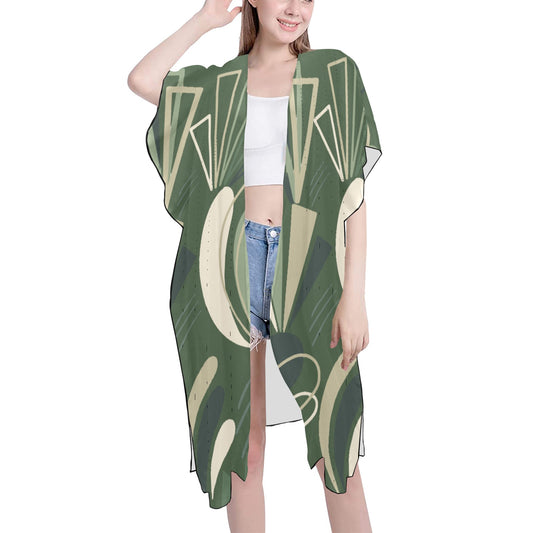 Green Angles Chiffon Cover Ups