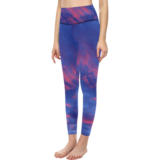 BlueRed High-Waisted Leggings