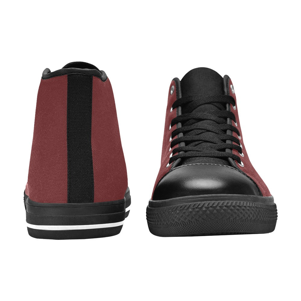 Burgundy Men's High Top Shoes