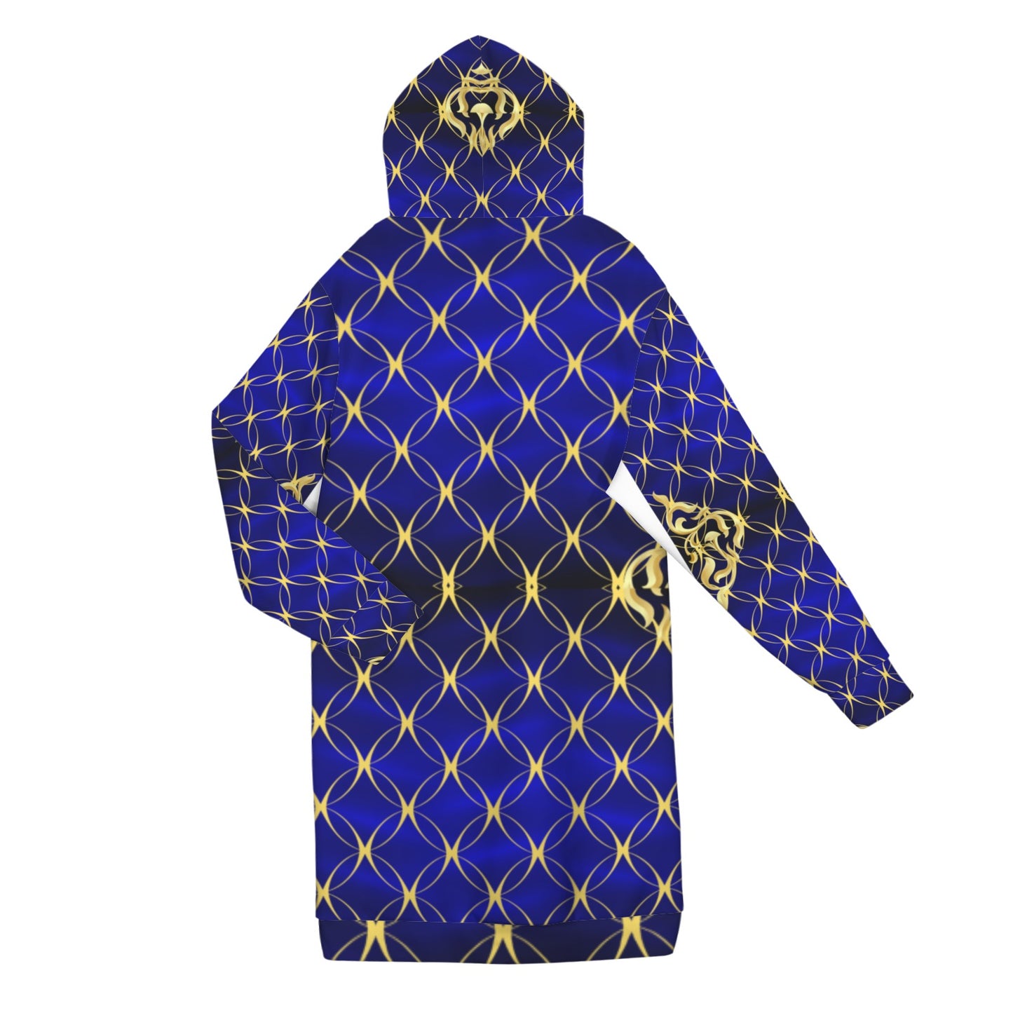 Royal Blue Fashion Women's Long Hooded Coat