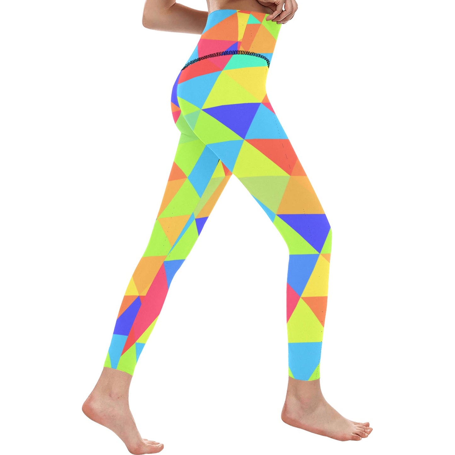 Neon Triangles High-Waisted Leggings