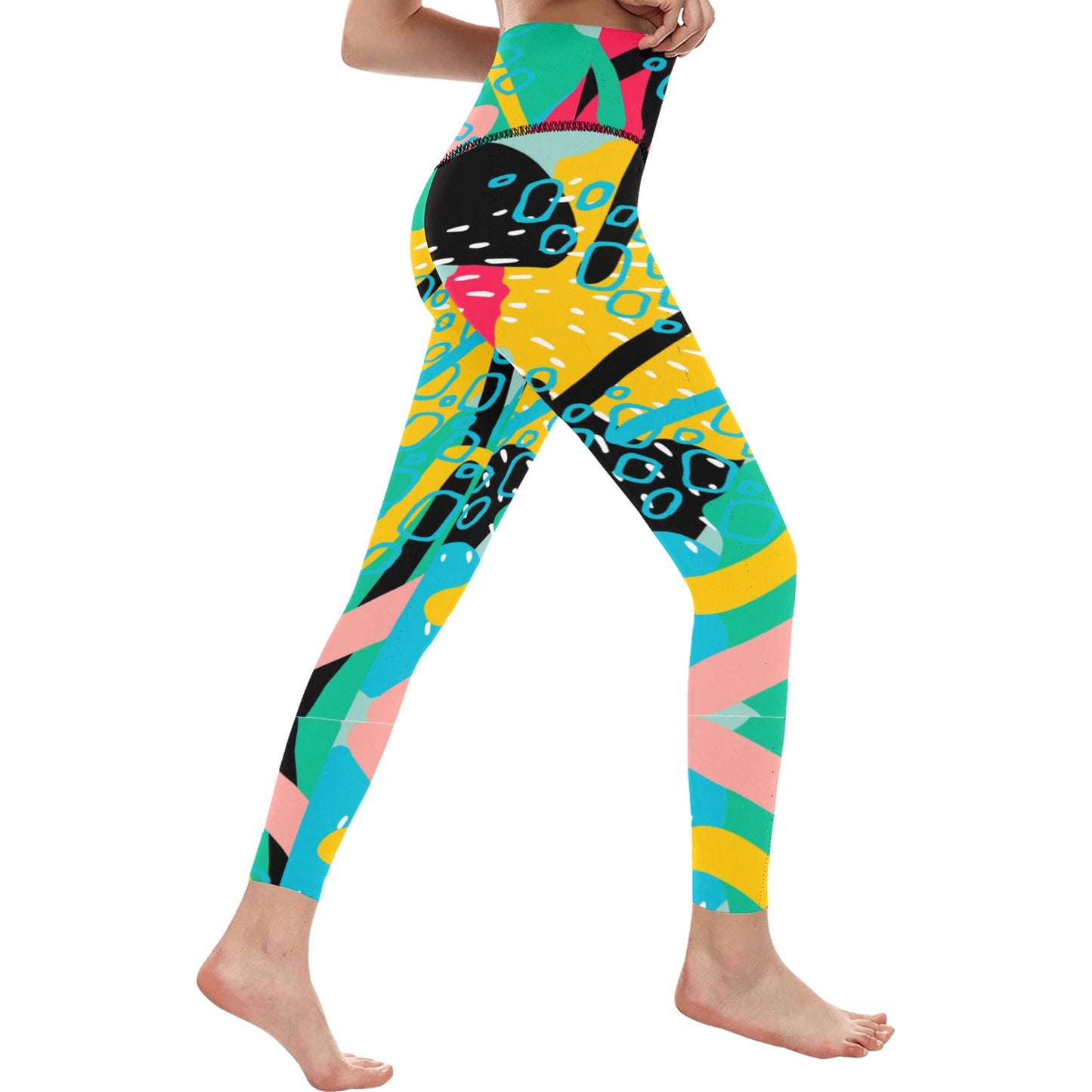 Colorful Water High-Waisted Leggings