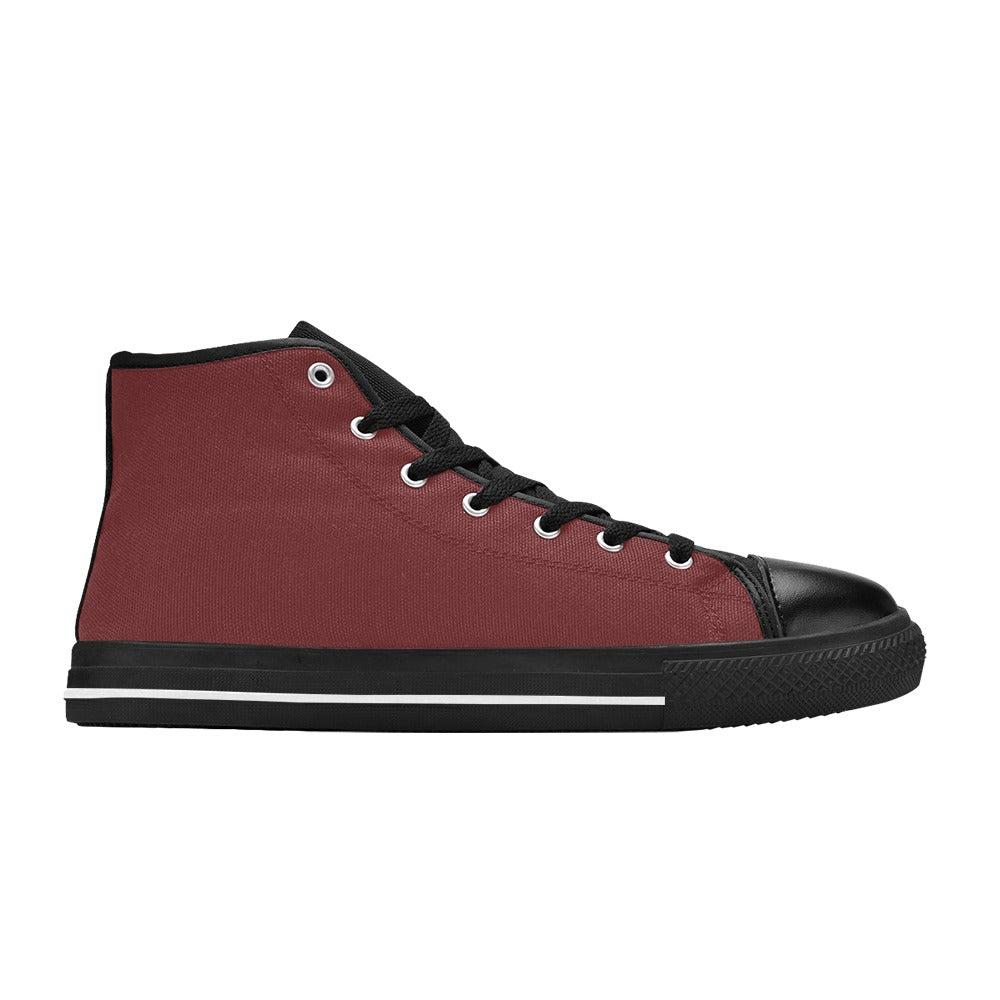 Burgundy Men's High Top Shoes