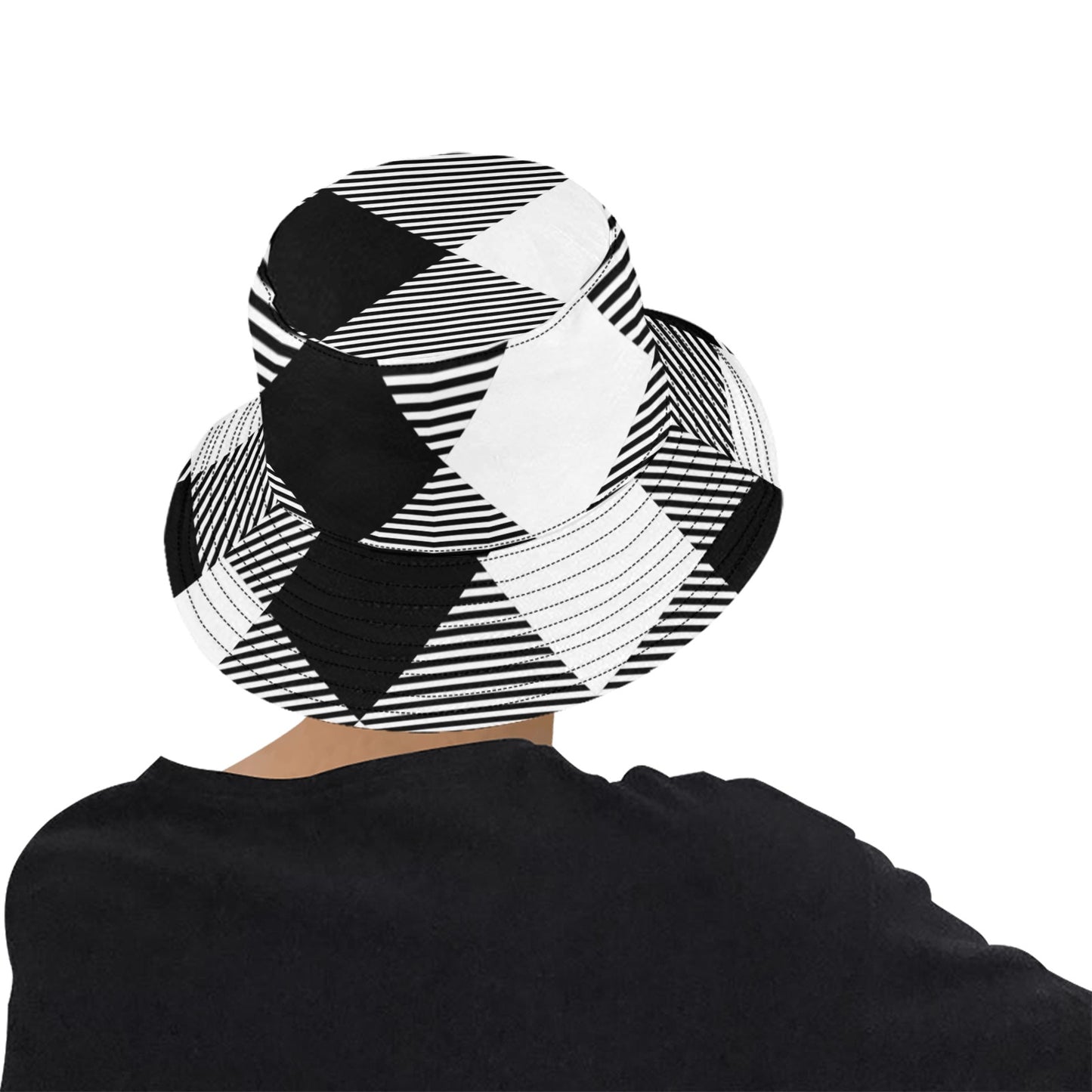 Black and White Unisex Summer Bucket Hat