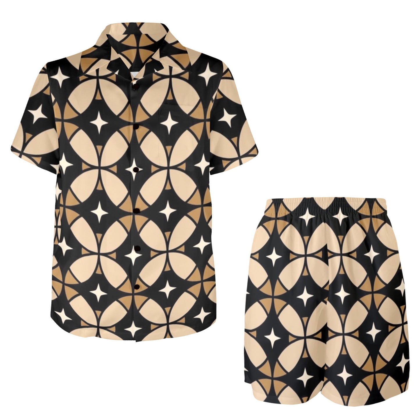 Black and Brown Geometrics Men's Outfit