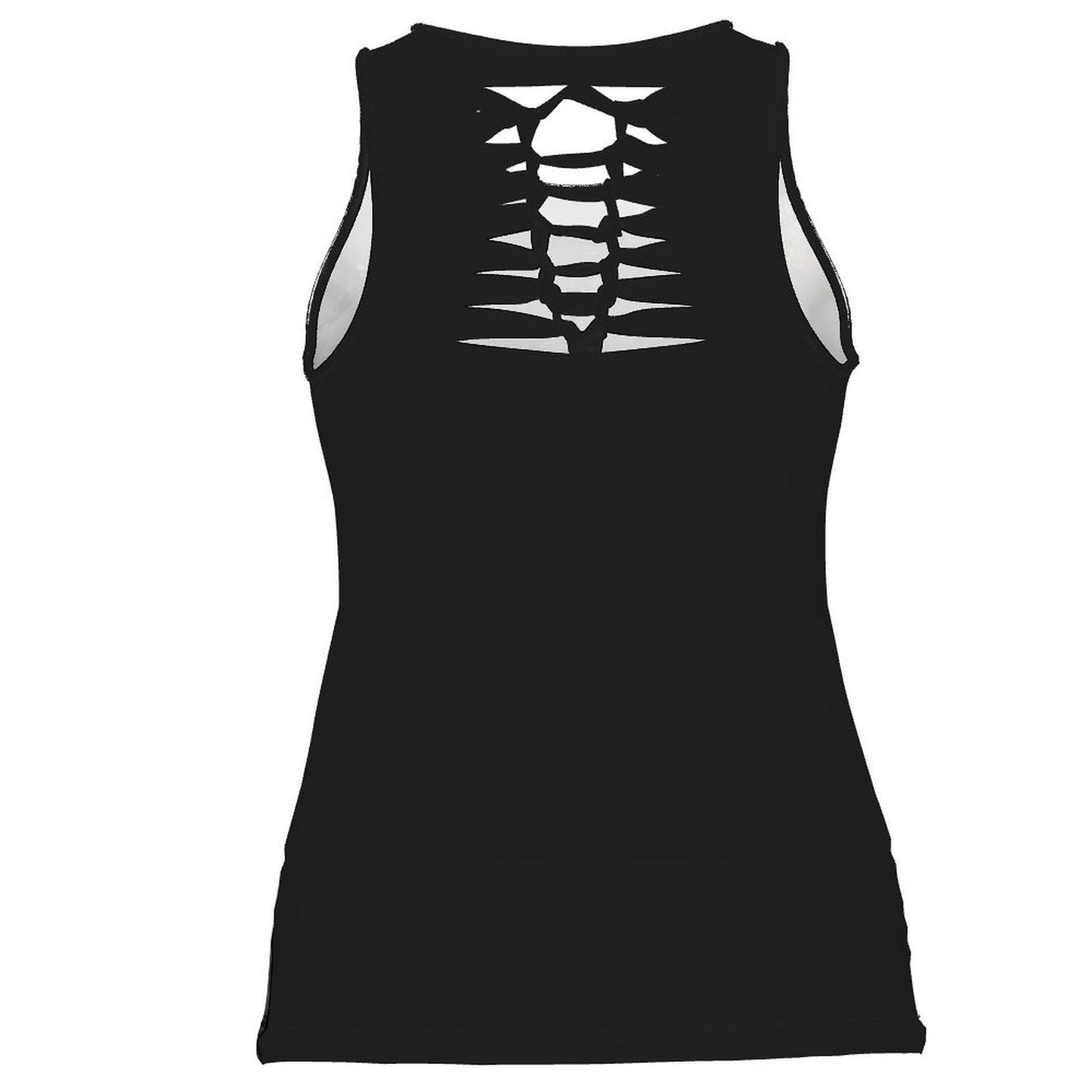 Black and Gray Marble Hollow Out Tank Top Hollow out vest