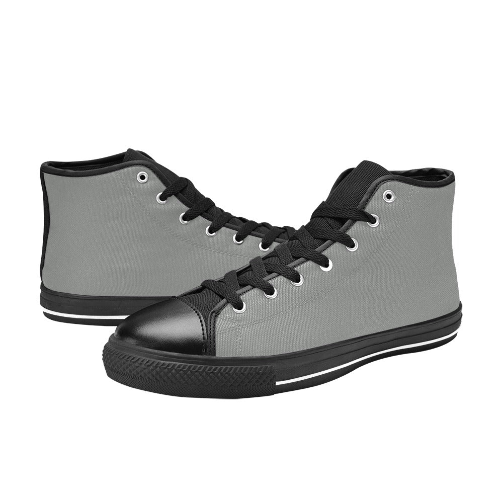 Gray Men's High Top Canvas Shoes