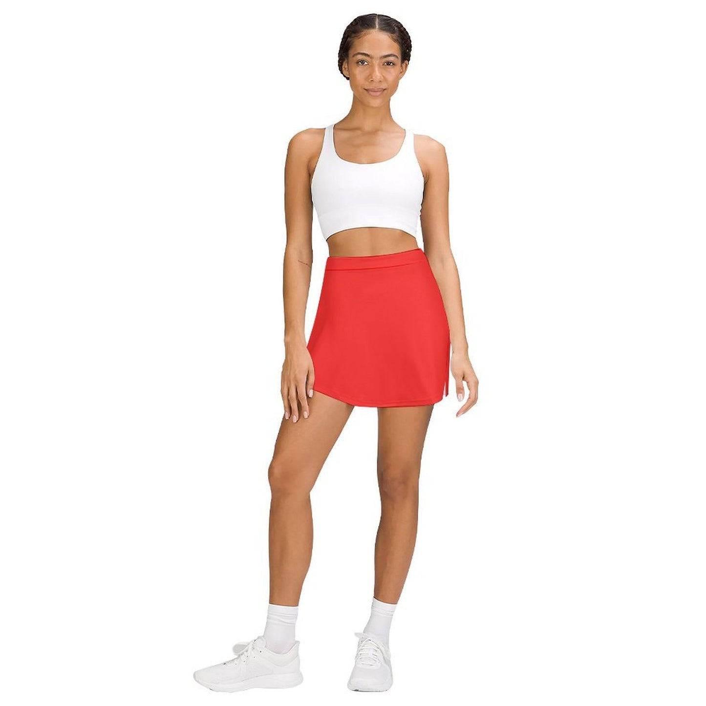 Red A-Line Skirt with Pocket